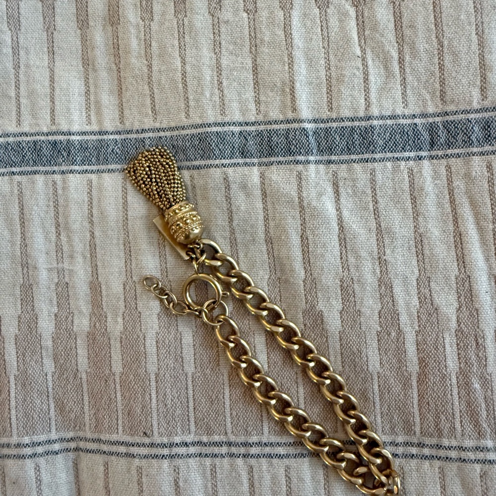 Rachel Zoe Gold Chain Key Holder with Tassel